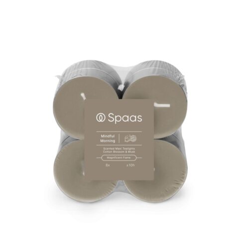Spaas Maxi geurtheelichten blokverpakking x8 10u - Mindful Morning