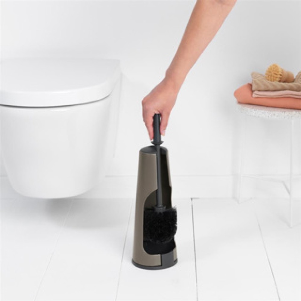 Brabantia toiletborstel ReNew met houder platinum - Afbeelding 3