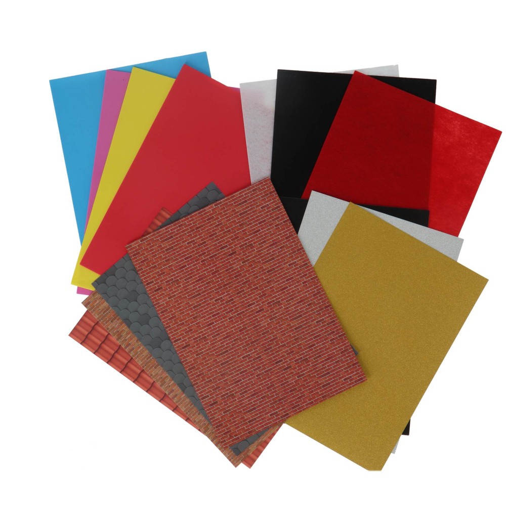 Knutselset A4 vellen vilt/foam/glitter/transparant - Afbeelding 2