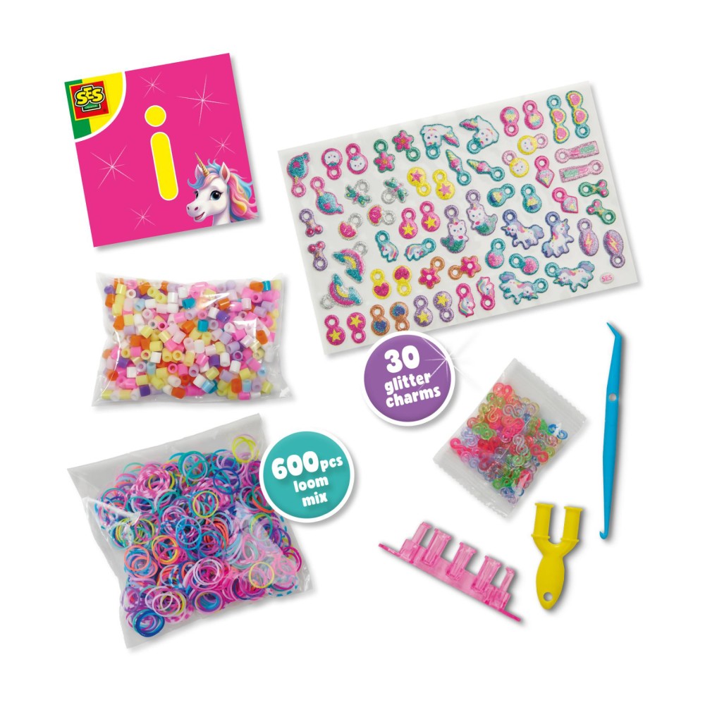 Ses bedelarmbandjes loomset unicorn - Afbeelding 2