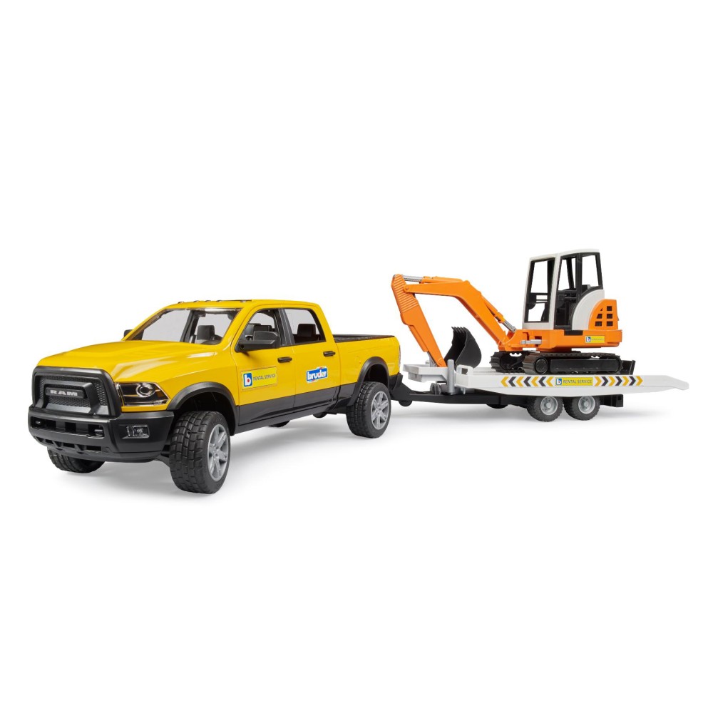 Auto Ram 2500 Power Wagen Rental Service met aanhangwagen en minibagger - Afbeelding 4