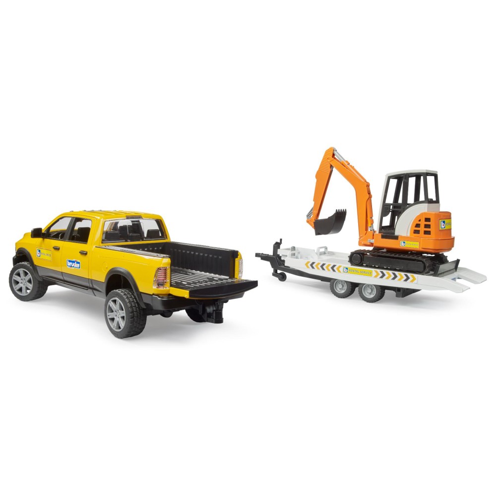 Auto Ram 2500 Power Wagen Rental Service met aanhangwagen en minibagger - Afbeelding 5