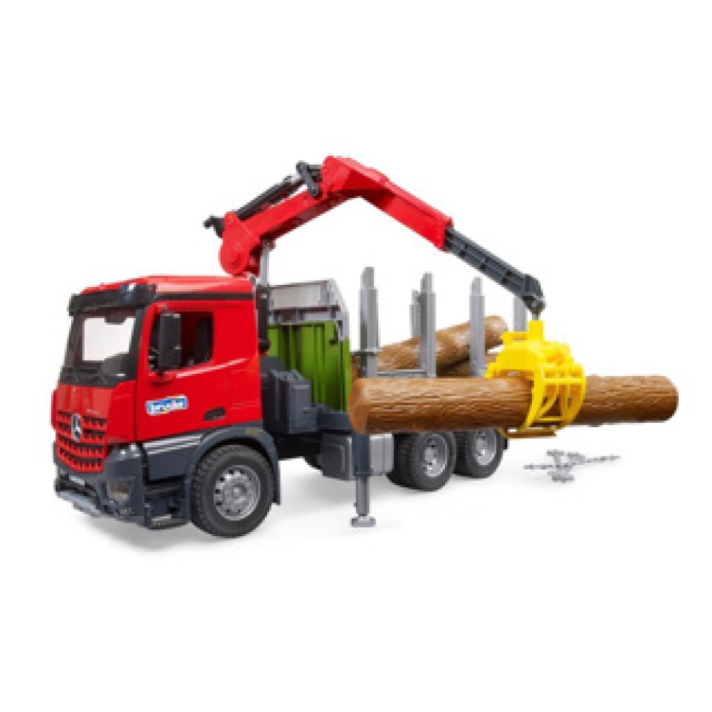 Bruder Auto Vrachtwagen MB Arocs Met Bomen - Afbeelding 3