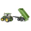Bruder Tractor John Deere 5115M Met Aanhanger