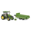 Bruder Tractor John Deere 5115M Met Aanhanger