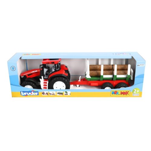 Tractor Roadmax Met Achteraanhanger En 3 Boomstammen