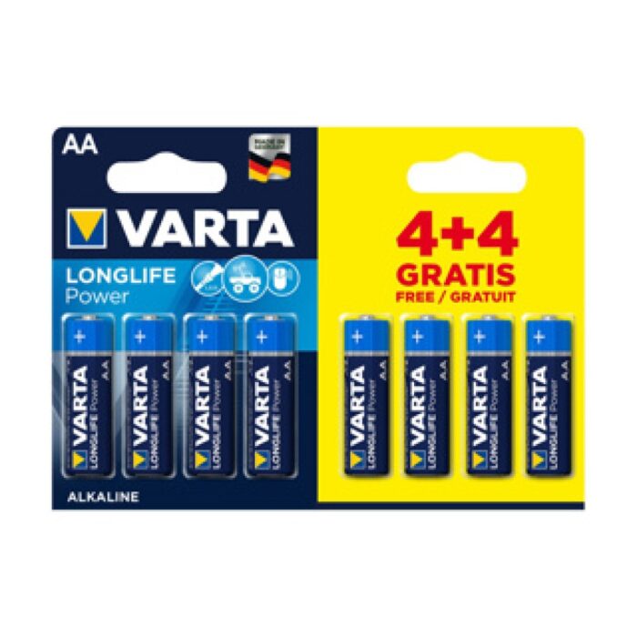 Batterij Varta AA 4+4 Alkaline Longlife Power