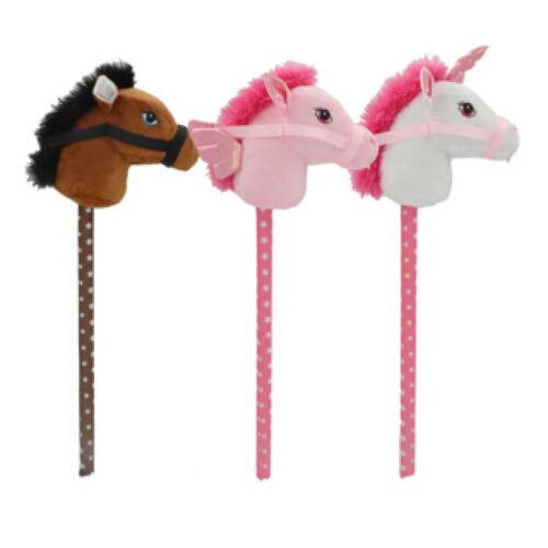 Pluchiez stokpaardje pluche 70 cm 3 assorti paard/ (assortiment – willekeurige uitvoering)