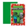 Minecraft Uitnodigingen 6 Stuks
