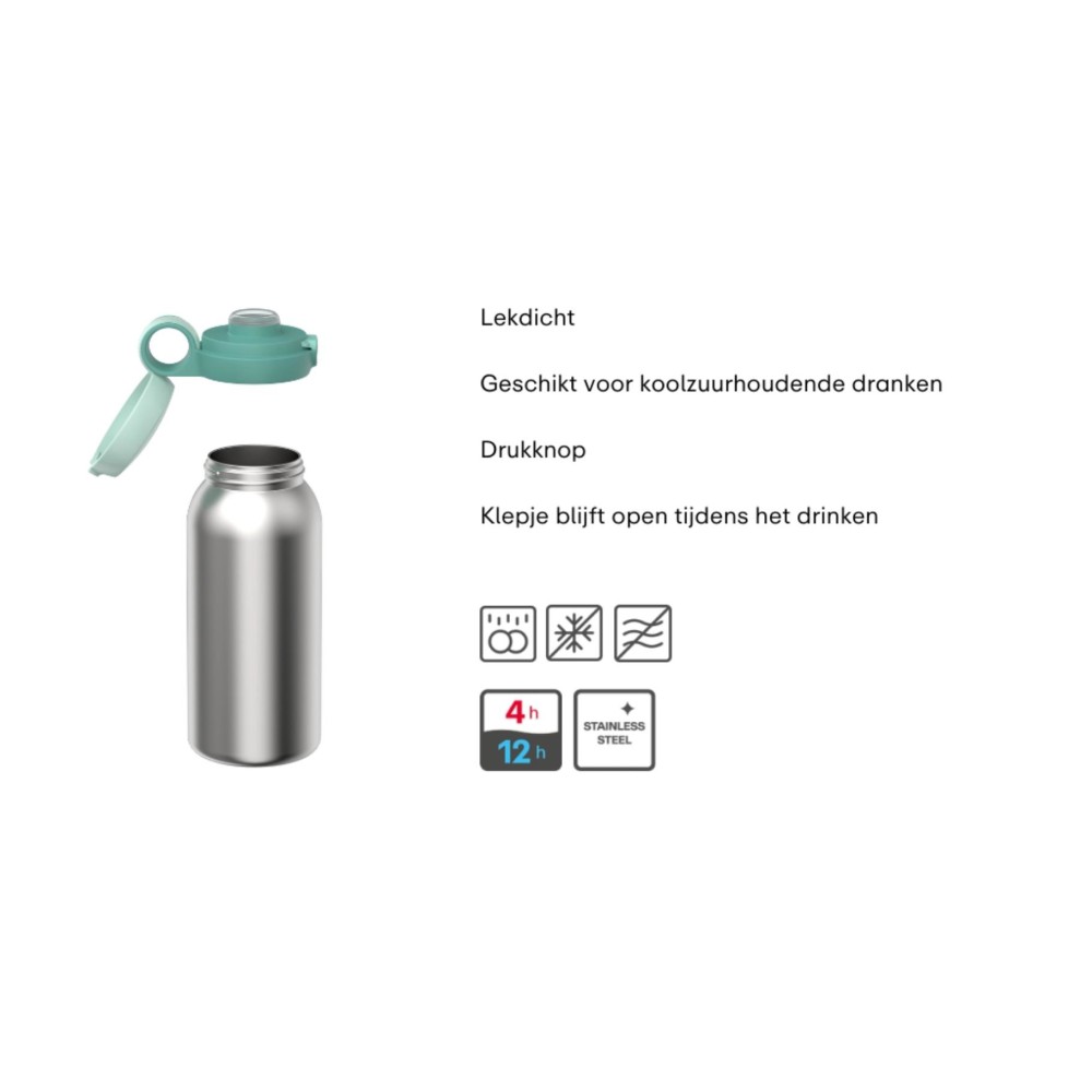 Isoleerdrinkfles Flipdop Campus 500 ML Cool Blue - Afbeelding 4