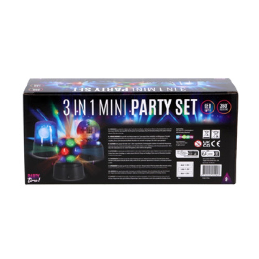 Disco mini party set 3 in 1 party time - Afbeelding 2