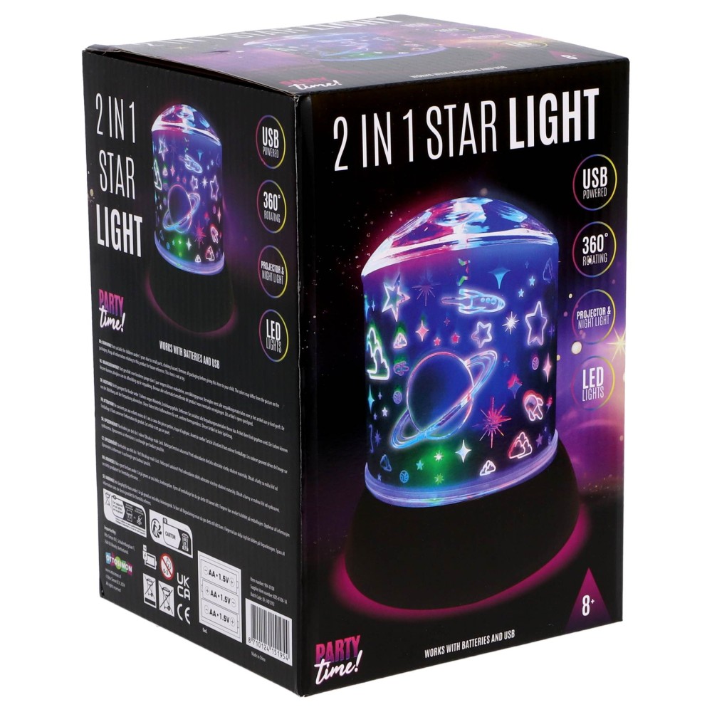 Party Time LED 2 in 1 starlight met zwarte voet
