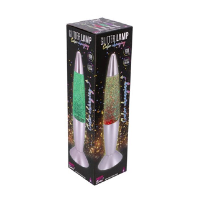 Party Time Glitterlamp LED color changing 35 cm