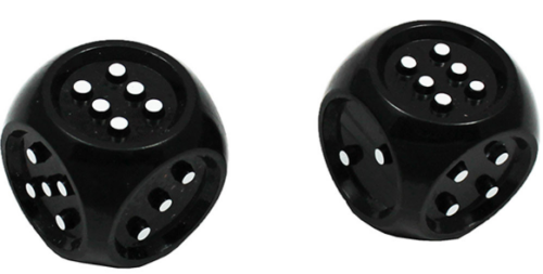 Tactile Dice Black (2 stuks)