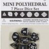 Mini Opaque B/W Polydice Dobbelsteen Set