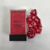 Translucent Red/white Polydice Dobbelste