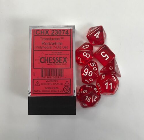 Translucent Red/white Polydice Dobbelste