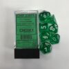 Translucent Green/white Polydice Dobbels