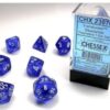 Translucent Blue/white Polydice Dobbelst