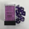 Translucent Purple/white Polydice Dobbel