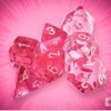 Translucent Pink/white Polydice Dobbelst
