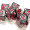 Translucent Polyhedral Smoke/red Dobbels