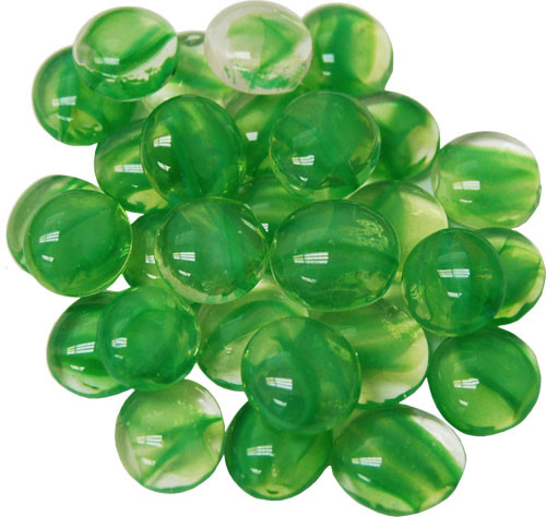 Glass Gaming Stones - Catseye Green (40+
