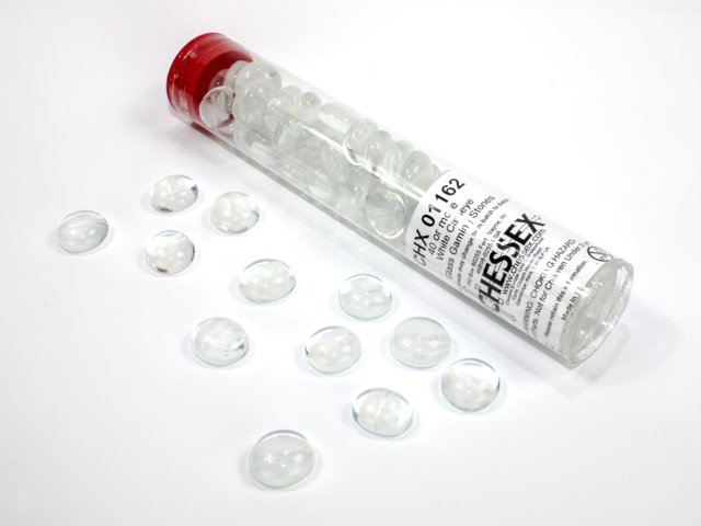Glass Gaming Stones - Catseye White (40+