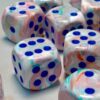 Festive Pop Art/blue D6 16mm Dobbelsteen