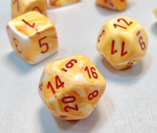 Festive Sunburst/red Polydice Dobbelstee