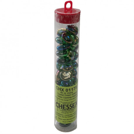 Glass Gaming Stones - Crystal Green Irid