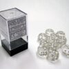 Translucent Clear/white D6 16mm Dobbelst