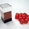 Translucent Orange/white D6 16mm Dobbels