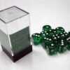 Translucent Green/white D6 16mm Dobbelst