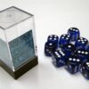 Translucent Blue/white D6 16mm Dobbelste