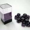 Translucent Purple/white D6 16mm Dobbels