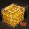 Translucent Yellow/white D6 12mm Dobbels