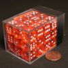 Translucent Orange/white D6 12mm Dobbels