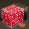 Translucent Red/white D6 12mm Dobbelstee