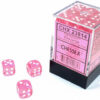 Translucent Pink/white D6 12mm Dobbelste