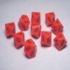Fire Speckled D10 Dobbelsteen Set (10 st