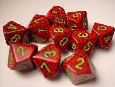Strawberry Speckled D10 Dobbelsteen Set