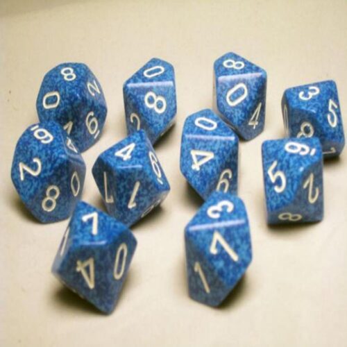 Water Speckled D10 Dobbelsteen Set (10 s