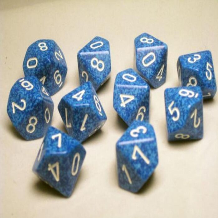 Water Speckled D10 Dobbelsteen Set (10 s