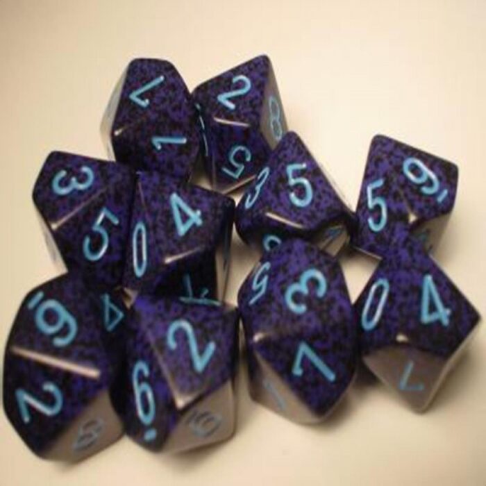 Cobalt Speckled D10 Dobbelsteen Set (10