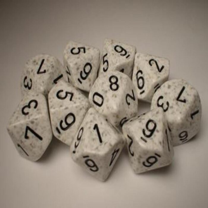 Arctic Camo Speckled D10 Dobbelsteen Set