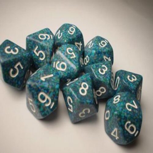 Sea Speckled D10 Dobbelsteen Set (10 stu