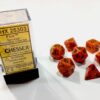Fire Speckled Polydice Dobbelsteen Set (