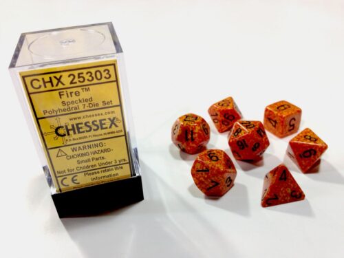Fire Speckled Polydice Dobbelsteen Set (
