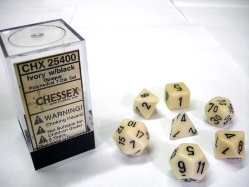 Opaque Ivory/black Polydice Dobbelsteen